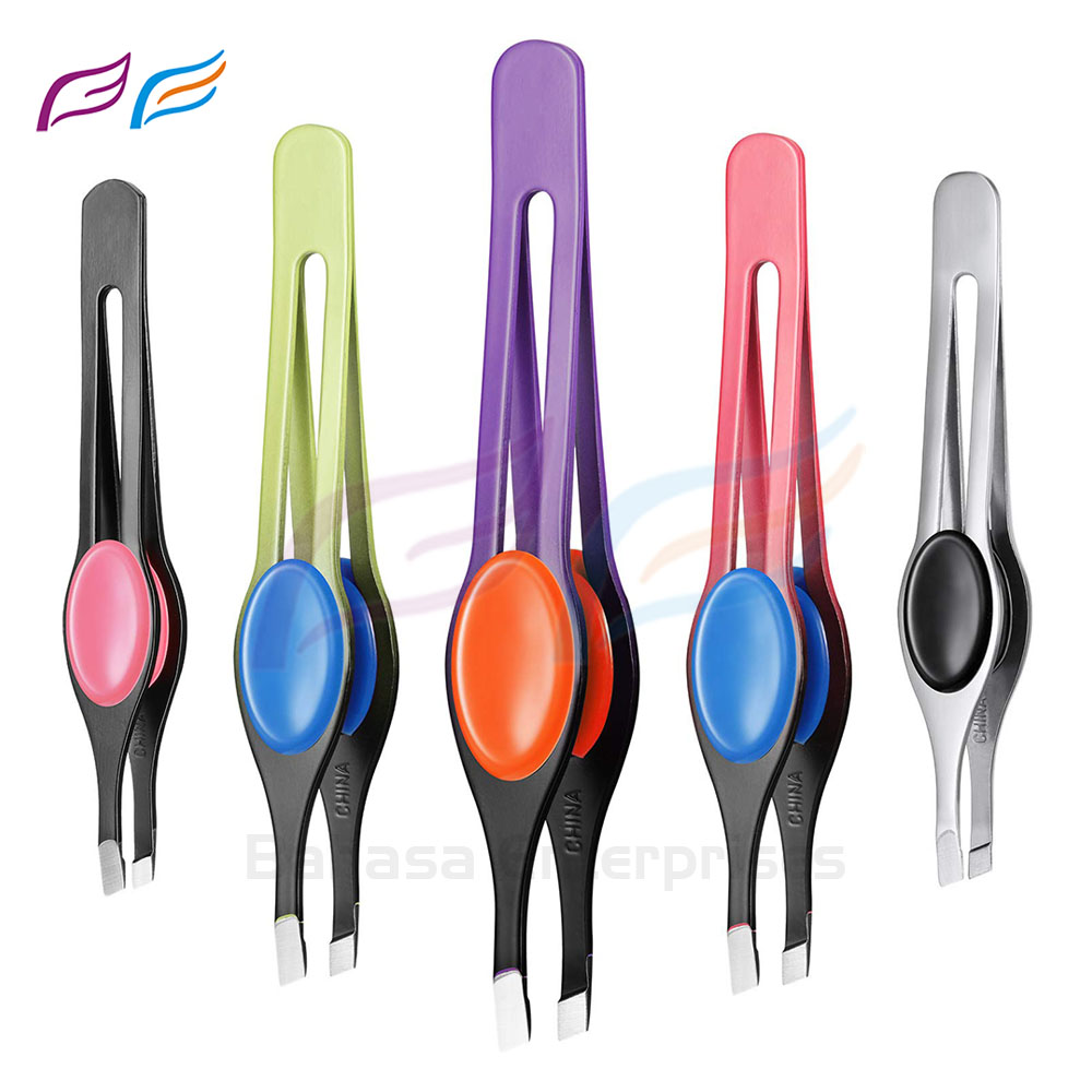 Rubber Grip Slant Tweezers